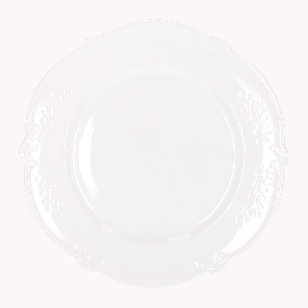 Talerz obiadowy porcelanowy 27 cm Poema Flower - biała porcelana