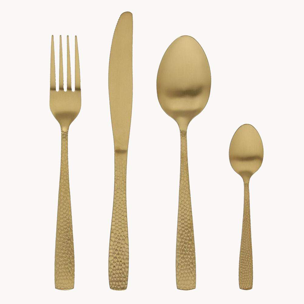 Zestaw sztućców 24 elementy Pauline - złoty, elegancki komplet ze stali nierdzewnej